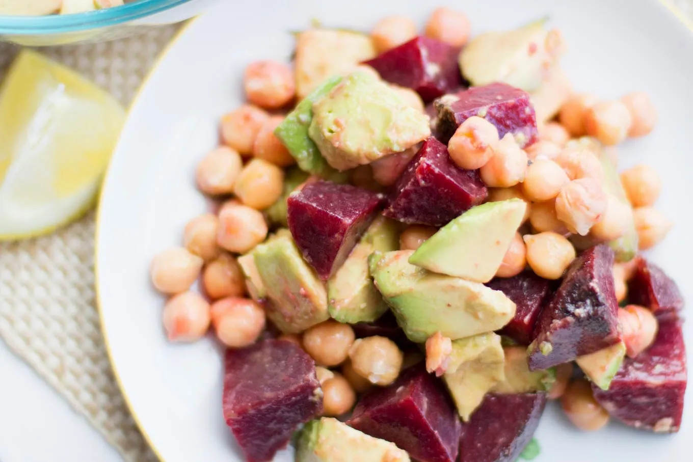 Chickpea, Red Beet & Avocado Salad